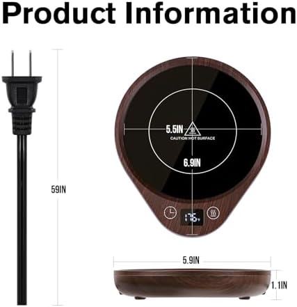 PUSEE Coffee Mug Warmer with 3 Temp Settings