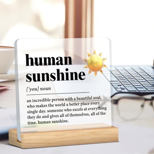 Human Sunshine Motivational Acrylic Desk Sign