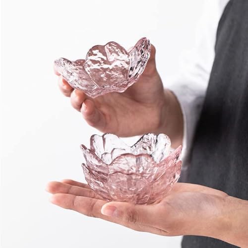 Elegant Cherry Blossom Glass Candle Holder Set of 6