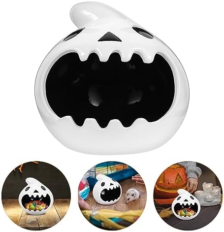 Halloween Candy Bowl Ghost Shaped Ceramic Candle Holder