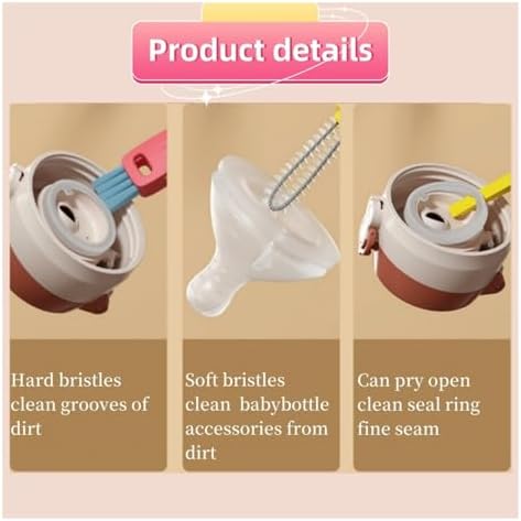 3 in 1 Cup Lid Cleaning Brush Set Red