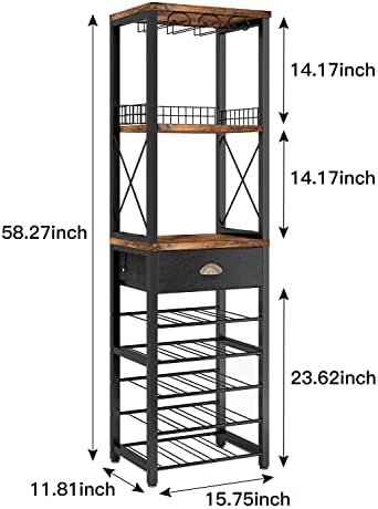 Homeiju Freestanding Wine Rack with 4 Tiers and Tabletop