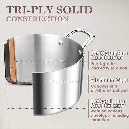 Herogo 8 Quart Stainless Steel Stock Pot with Lid