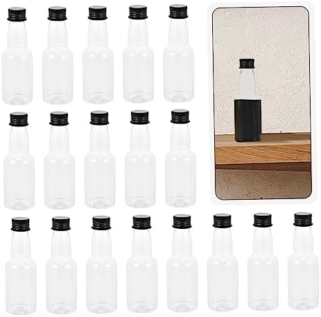 50pcs Clear Glass Shot Bottles with Caps for Home Brewing
