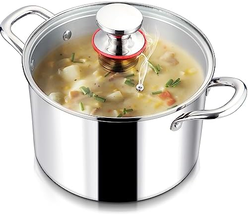 LIANYU 8QT Stainless Steel Stock Pot with Lid