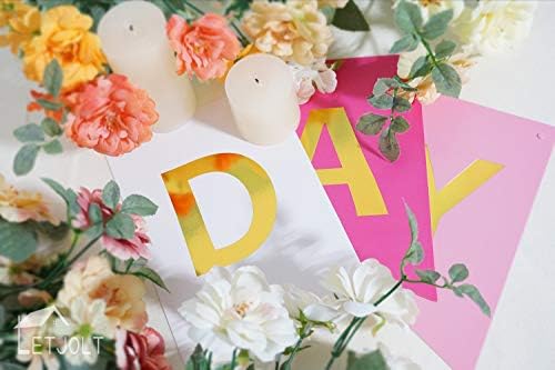 Roseo Pink Happy Birthday Banner with Golden Sparkle