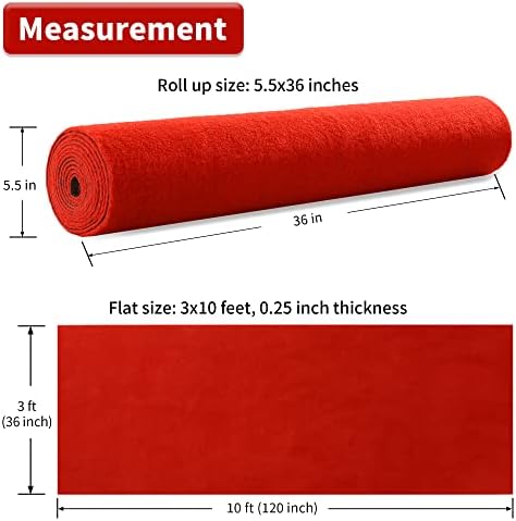 HOMBYS Extra Thick Red Carpet Runner 3x10 ft for Events