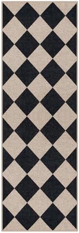 Lahome Checkered Jute-Inspired Rug 2x6