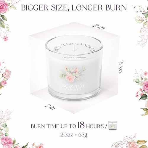 Scented Candle Gift Set with 3 Votive Candles for Stress Relief