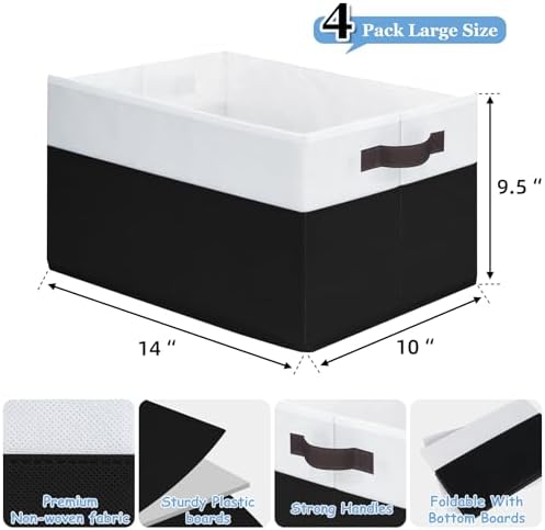 Criusia 4-Piece Collapsible Storage Bins with Handles