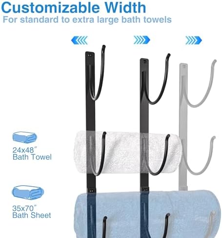 4-Tier Black Metal Towel Rack for Bathroom