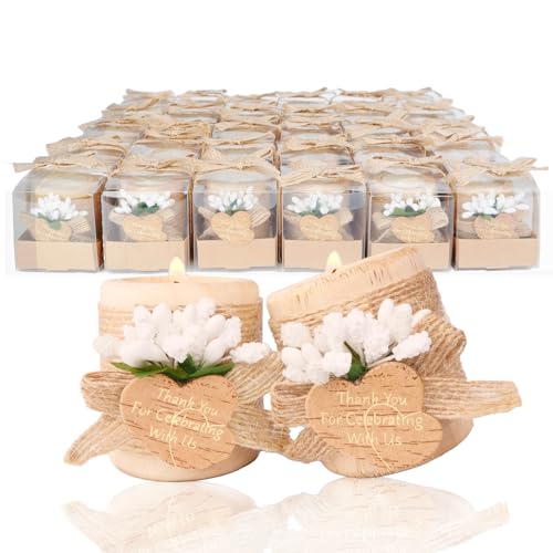 30 Pack Wood Tealight Candle Holders for Wedding Favors