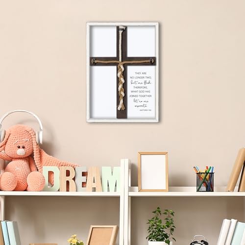 Matthew 196 Unity Cross Wedding Sign Wall Decor White