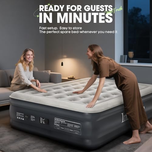InnoTruth Queen Air Mattress with Built in Pump 18 Raised Colchones 650lb Capacity