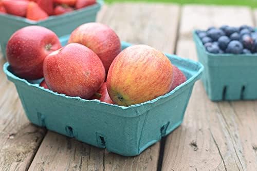 25 Pack Green Molded Pulp Berry Produce 15 Quart Baskets - Large Berry Basket