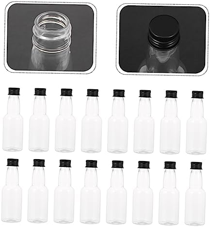 50pcs Clear Glass Shot Bottles with Caps for Home Brewing