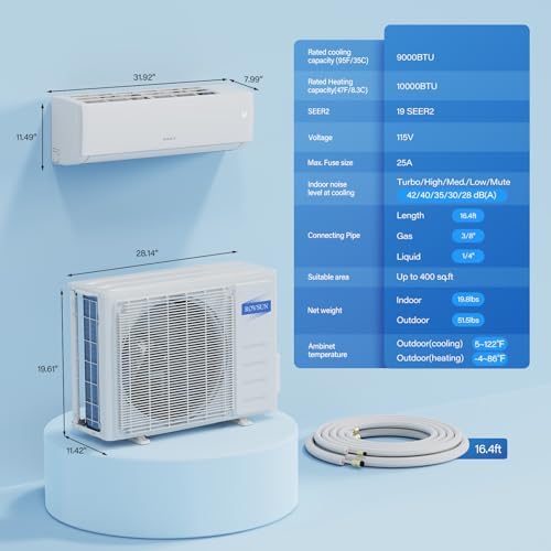 ROVSUN 9000 BTU Mini Split AC Unit with Inverter and Wifi