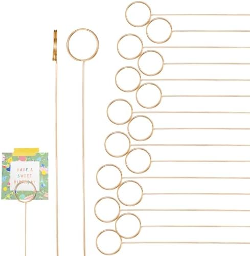YUXIANLB 40 Pcs Gold Metal Wire Floral Place Card Holders