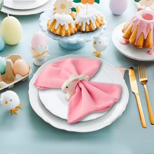 Easter Bunny Napkin Rings Set of 4 - Porcelain White
