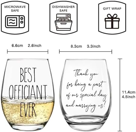 Wedding Officiant Wine Glass and Gift Set