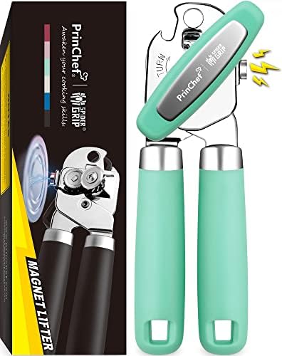 PrinChef Manual Can Opener with Magnet - 2 in 1 Design