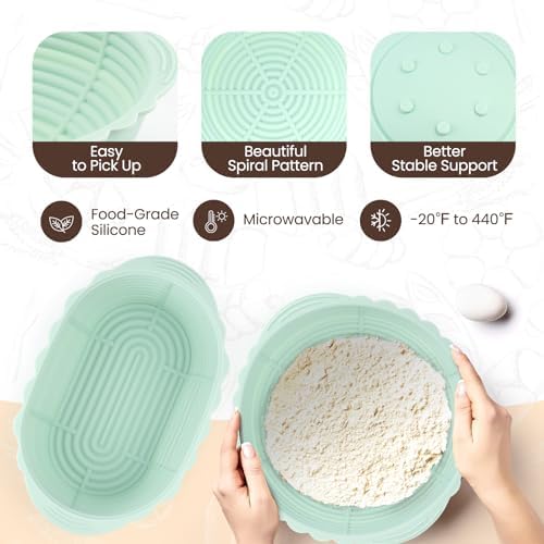 Neddie Upgraded Silicone Banneton Proofing Basket Set of 2