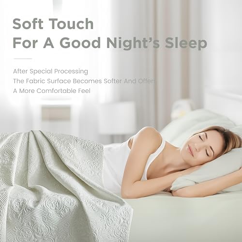 Sophia William Bed Quilt Bedspread - Reversible Ivory Twin Size