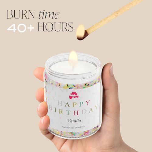 Lihome Happy Birthday Candle - Vanilla Scented Jar Candle
