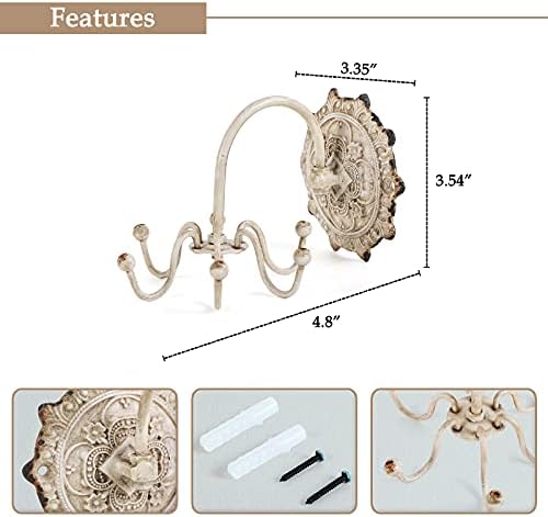 Nikki Home Rustic Wall Jewelry Organizer with 6 Hooks