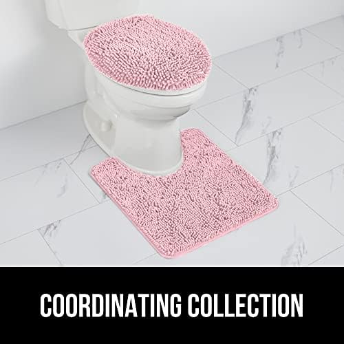 GORILLA GRIP Soft Chenille Toilet Lid Cover Light Pink