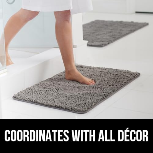 Gorilla Grip Bath Rug Mat 24x17 Grey