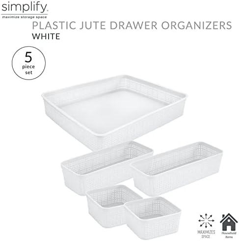 Simplify 5 Piece Organizer Set White