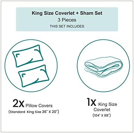 Ambesonne Lime Green Bedspread Set 3 Piece King Size