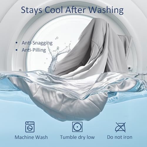 Cooling Blanket Comforter for Hot Sleepers - Full Queen Silver Gray