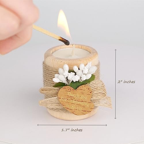 30 Pack Wood Tealight Candle Holders for Wedding Favors