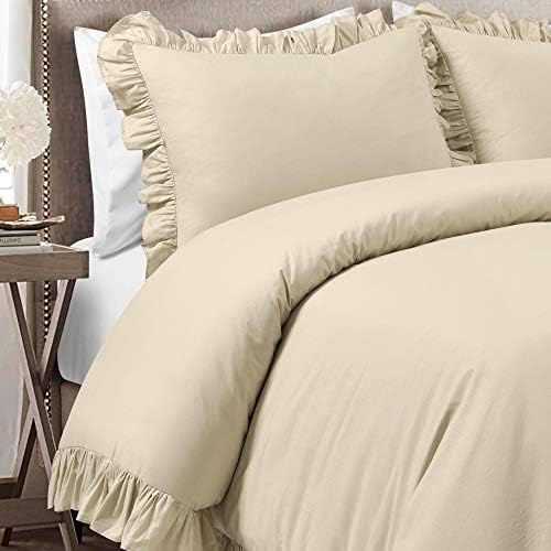 Lush Decor Reyna Soft Knitted Ruffle Blanket King Wheat