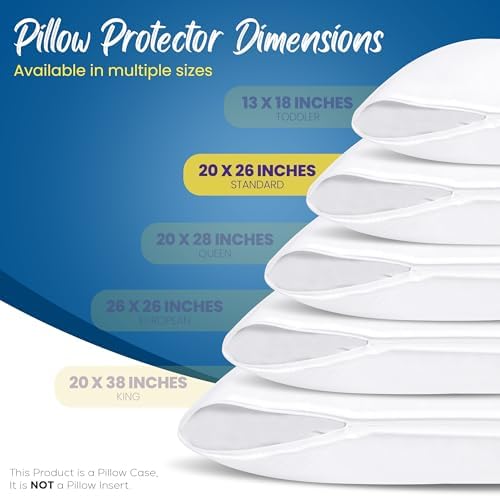 Utopia Bedding 4 Pack Waterproof Pillow Protectors with Zipper