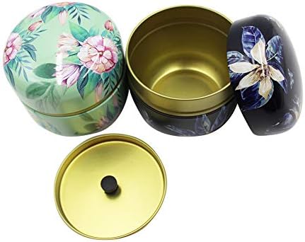 2 Pack Mini Tea Storage Containers with Flowers Pattern