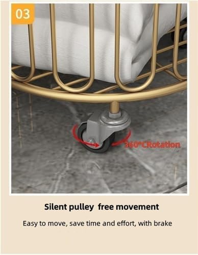Floor Standing Storage Rack With Wheels and Laundry Basket