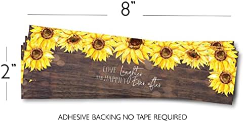 Main Event Prints Sunflower Wedding Bottle Wraps - 25 Rustic Labels