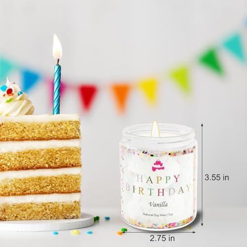 Lihome Happy Birthday Candle - Vanilla Scented Jar Candle