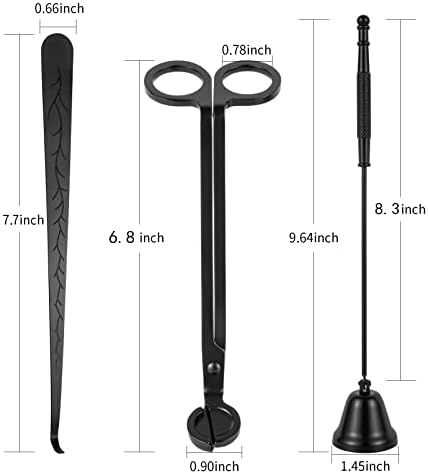 Calary 3 in 1 Candle Care Kit with Snuffer Trimmer and Dipper Black