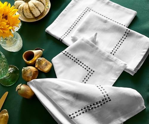 Black and White Cotton Napkins Set of 4