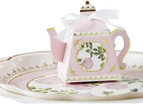 Kate Aspen Tea Party Favor Box Set of 24 Pink Gold Foil