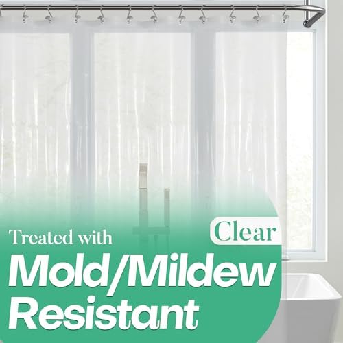 Mrs Awesome Clear Shower Curtain Liner with 3 Magnets 72x72