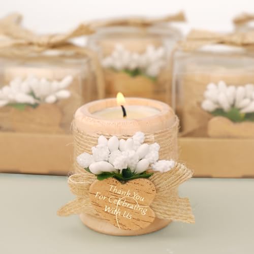 30 Pack Wood Tealight Candle Holders for Wedding Favors