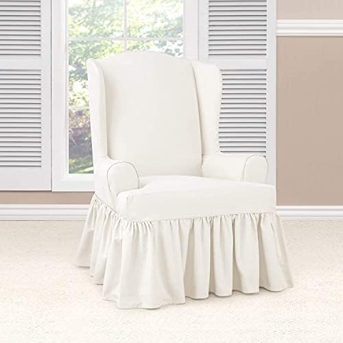 SureFit Essential Twill Armchair Slipcover White 1