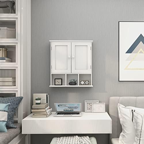 TaoHFE Wall Cabinet Over Toilet Storage With Adjustable Shelves