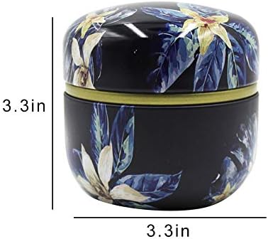 2 Pack Mini Tea Storage Containers with Flowers Pattern