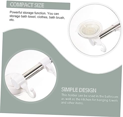 Adjustable Chrome Towel Bar Wall Mount Pot Rack Suction Cup Hooks